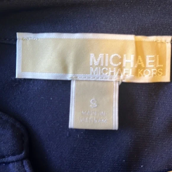 Michael Kors Navy 3/4 zip top. Nice gold detailing. EUC - Picture 5 of 5